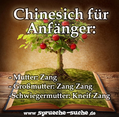 Chinesich für Anfänger: Mutter: Zang Großmutter: Zang Zang Schwiegermutter: Kneif Zang