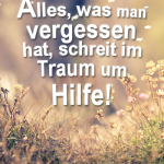 Alles, was man vergessen hat, schreit im Traum um Hilfe!