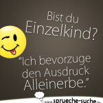 Bist du Einzelkind? - Ich bevorzuge den Ausdruck Alleinerbe.