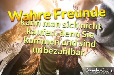 Spruchbild mit mehreren Freunden im Kreis