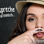 Frau mit Hut und roten Lippen als lustiges Spruchbild