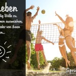 Beachvolleyball mit schöner Lebensweisheit