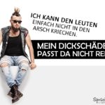 Dickschädel-Spruch lustig mit Punker