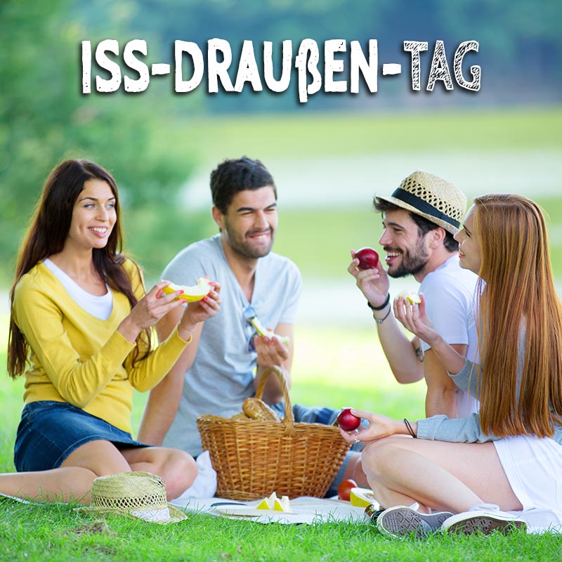 Iss-draußen-Tag - Junge Leute beim Picknick