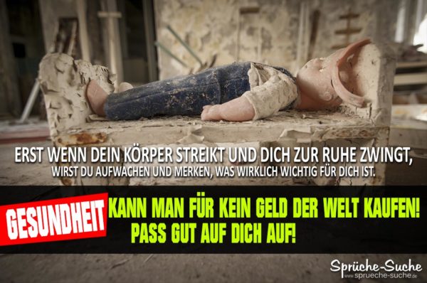 Gesundheit und Geld Spruch zum Nachdenken