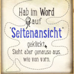 Seitenansicht Word lustiger Spruch